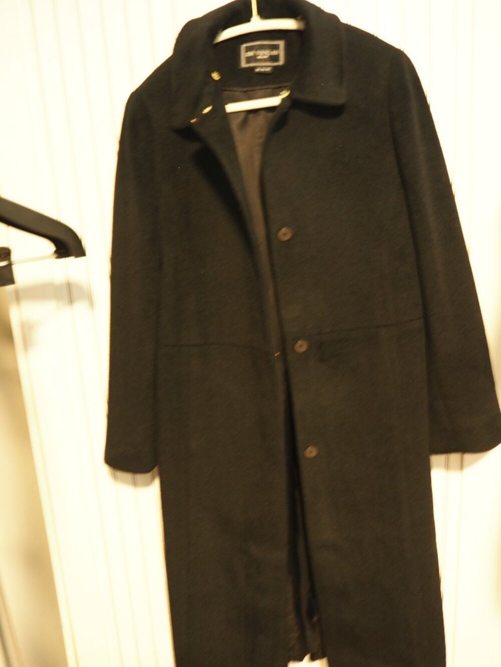 KIM YOUNG JOO Milano Wool 67% Alpaca 33% Long Coat Womens Small Black
